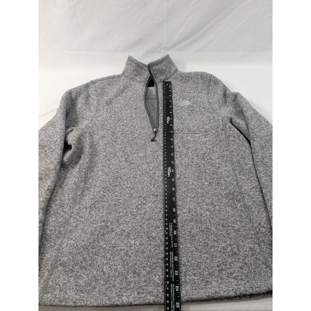 The North Face Pullover Mens Medium Gray Quarter Zip Fleece Sweater Hiking